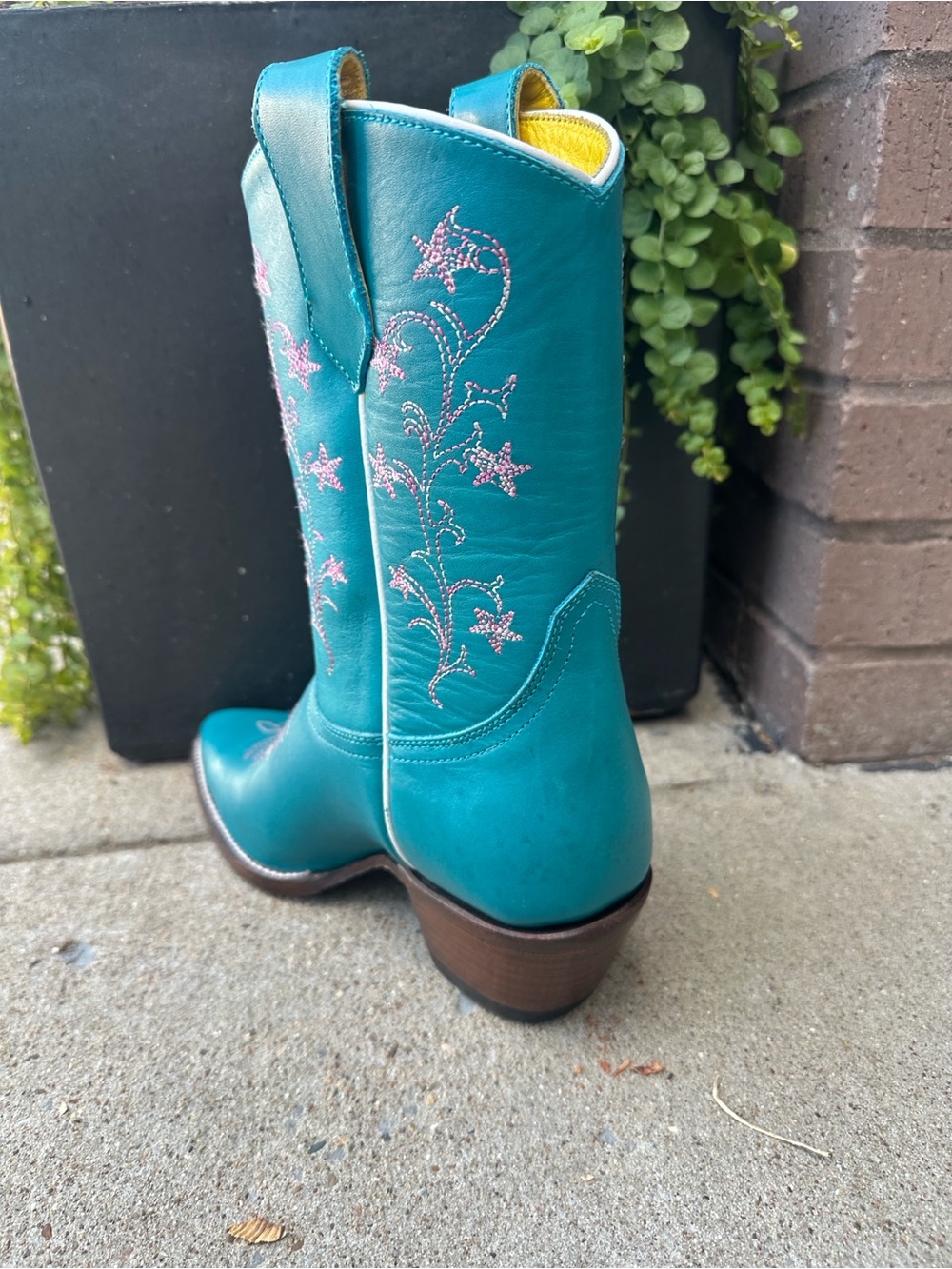 Planet Cowboy Teal Women's Western Mid-Calf Boot handmade all leather boots